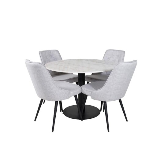 Venture Home Spisegruppe Venture Home Estelle med 4 Vera Stoler Polyester GR20480