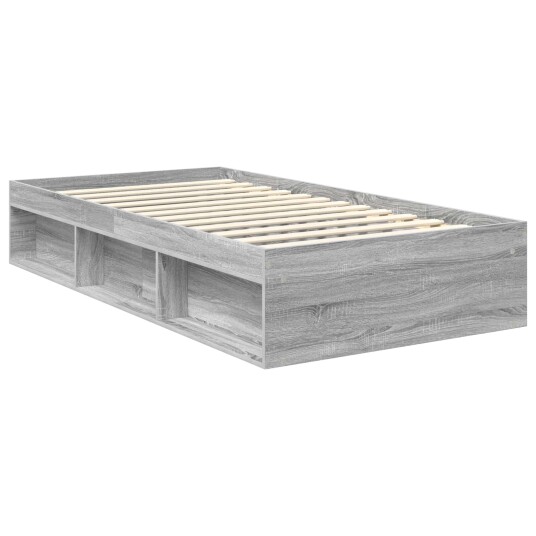 Sengestamme med hodegjerde Grå Sonoma 100 x 200 cm Massiv furu Sengestamme med hodegjerde Grå Sonoma 100 x 200 cm Massiv furu