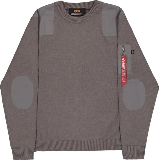 Alpha Industries Knitted Utility Pullover VINTAGE GREY XL Alpha Industries Knitted Utility Pullover VINTAGE GREY XL