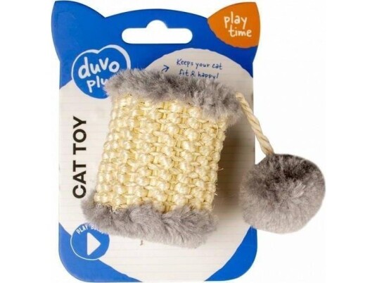 Duvo + Duvo + Tab Cat Sisal Roller + Pompom 13X5X5Cm 12102 Duvo + Duvo + Tab Cat Sisal Roller + Pompom 13X5X5Cm 12102