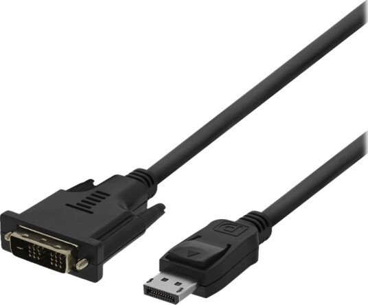 Deltaco Adapterkabel Displayport Hann Låst Til Dvi D Hann Gjenget 2 M 1080P Støtte 60 Hz Svart
