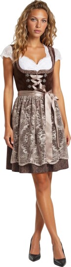 Oktoberfest Dirndl Jula Brun Deluxe Kostyme - 38