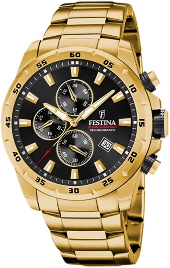 Festina Herreklokke F20541 4 Chrono Bike Sort/Gulltonet stål Ø45.5 Festina Herreklokke F20541 4 Chrono Bike Sort/Gulltonet stål Ø45.5