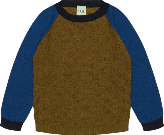 FUB Colour Block Crew Khaki green 90 FUB Colour Block Crew Khaki green 90