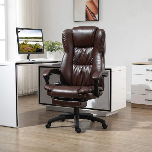 Ergonomisk lederstol med vibrasjon og fotstøtte Ergonomisk lederstol med vibrasjon og fotstøtte