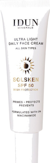 IDUN Minerals Solsken Ultra Light Dagkrem SPF 50 30 ml - Vegansk og Dermatologisk Testet