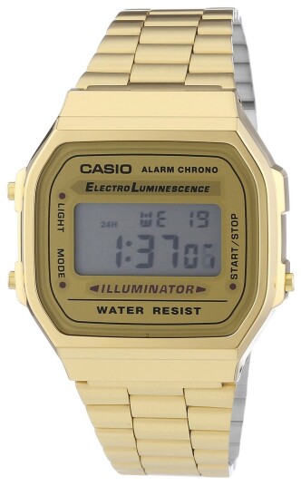 Casio Herreklokke A168WG 9EF Collection LCD/Gulltonet stål