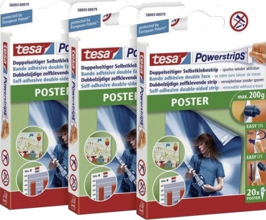 Tesa 58003 Powerstrips® Poster Klebebånd Innhold: 60 Stk. 58003 00500 04