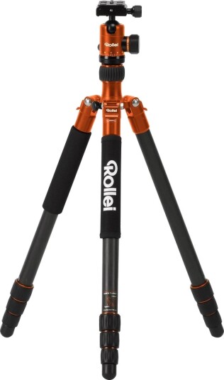 Rollei C5i Carbon stativ med 3 veis kulehode oransje
