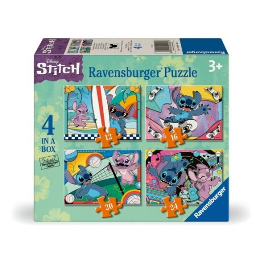 Ravensburger Disney Stitch 4 i 1 Puslespill 12 24 Brikker Ravensburger Disney Stitch 4 i 1 Puslespill 12 24 Brikker