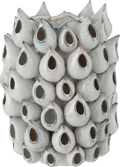 J Line Vase Anemone High Ceramic Blue Beige H32CM