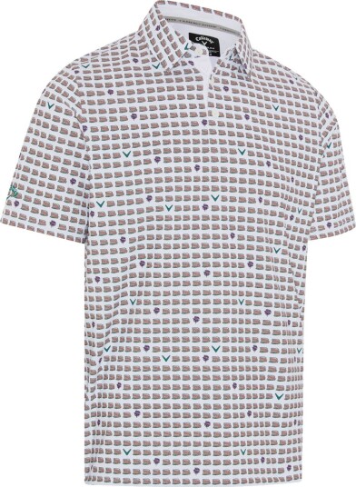Callaway Emea Ss One Pimento Golf pologenser herre Bright White X Large