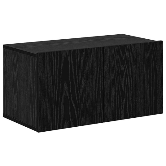 Vegghylle for TV 4 pcs Svart eik 200 x 30 x 30 cm Ingeniørtre Vegghylle for TV 4 pcs Svart eik 200 x 30 x 30 cm Ingeniørtre