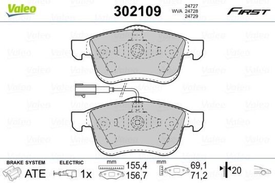 Bremseklosser VALEO 302109