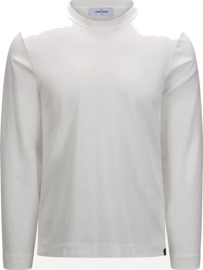 Gran Sasso T shirt longsleeve cotton 48 hvit herre