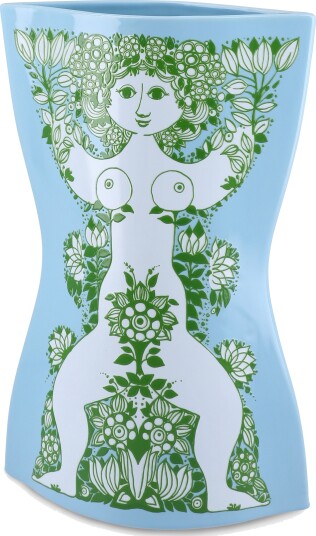 Bjørn Wiinblad Nina Vas H28.5 Cm Ljusblå/Grön Blue 28.5 CM