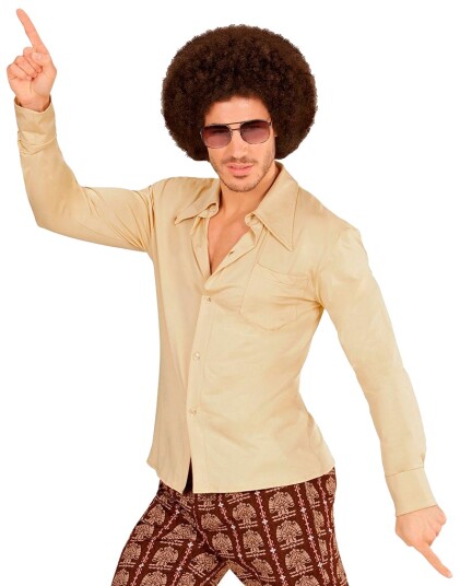 70 Talls Beige Kostymeskjorte til Herre Strl L/XL