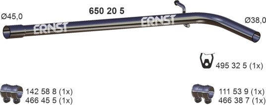 Eksosrør ERNST 114400 Eksosrør ERNST 114400