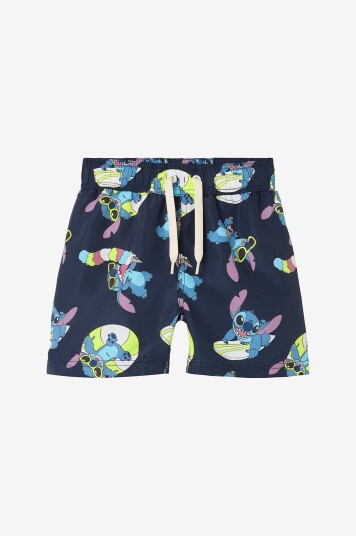 Name It Badebukse nmmMic Stitch Long Swimshorts Wdi Blå