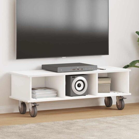  TV benk Hvit 100 x 35 x 35 cm Konstruert tre