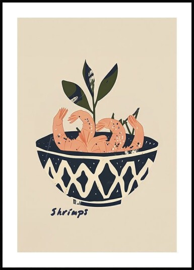 Shrimp Delight Bowl Poster Plakat / 50x70cm