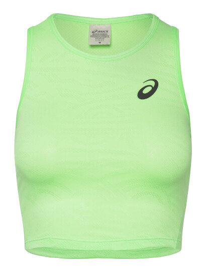 Asics Match Jacquard Crop Top Green L