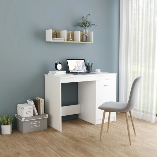 vidaXL Skrivebord hvit 100x50x76 cm sponplate vidaXL Skrivebord hvit 100x50x76 cm sponplate