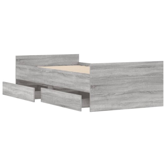 vidaXL Sengeramme grå sonoma 75x190 cm 8721012246072