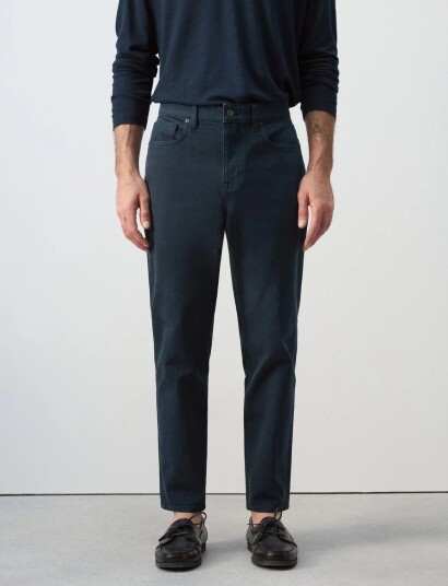 Mango Ben Cropped Tapered Fit Jeans Navy 54 Mango Ben Cropped Tapered Fit Jeans Navy 54