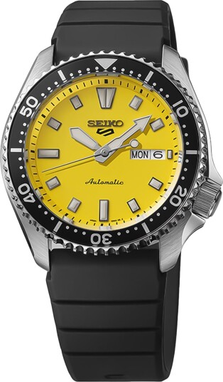 Seiko 5 Sports Herreklokke SRPL87K1 Gul/Gummi Ø42.5 mm