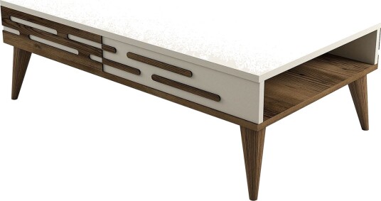 Valensiya Sofabord 105 cm - Valnøtt/Krem