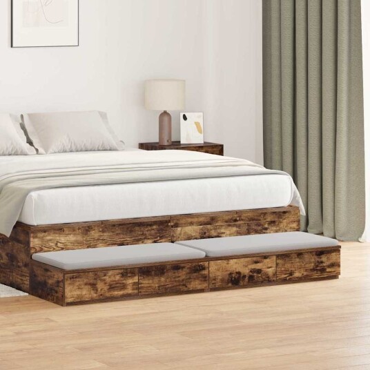 Bedskuffer Røkt Eik 160x36,5x16,5 cm Konstruert Tre Bedskuffer Røkt Eik 160x36,5x16,5 cm Konstruert Tre