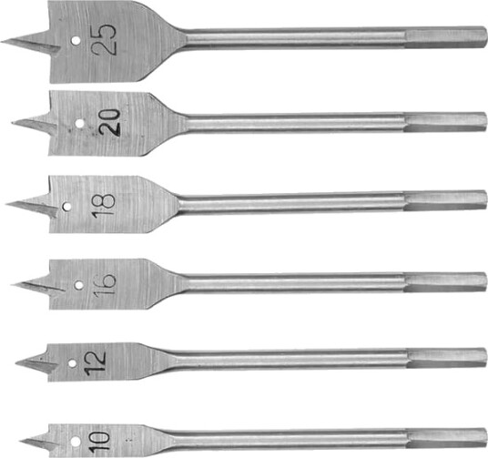 Vorel Hullspade-Bitsett, 6 Deler, 10-25Mm Vorel Hullspade-Bitsett, 6 Deler, 10-25Mm