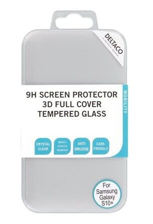 Deltaco 3D Buet Skjermbeskytter til Samsung Galaxy S10+ - Glass, 9H Hardhet