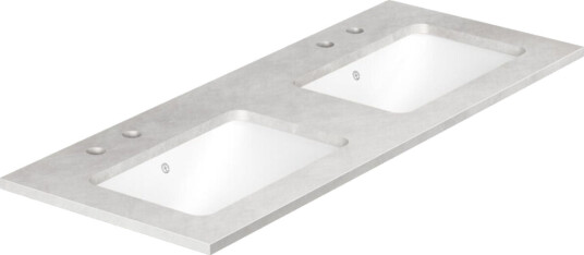 Gustavsberg Ducentic Benkeplate Polar Grey / 120cm Dobbel 2 Hull for Kran