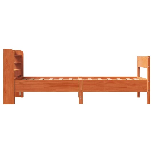 Sengeramme uten madrass voksbrun 75x190 cm heltre furu 3306953