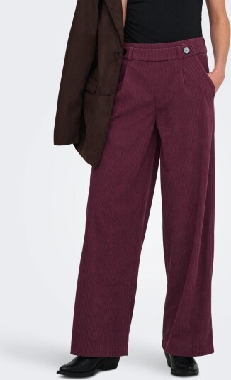 JDY Jdygeggo Cord Pant Jrs Noos   Burgundy   XS x 32