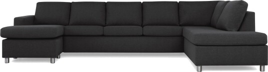 Crazy 5 seters Høyrevendt U formet X Large Sofa med Divan og Sjeselong i Stoff Antrasitt