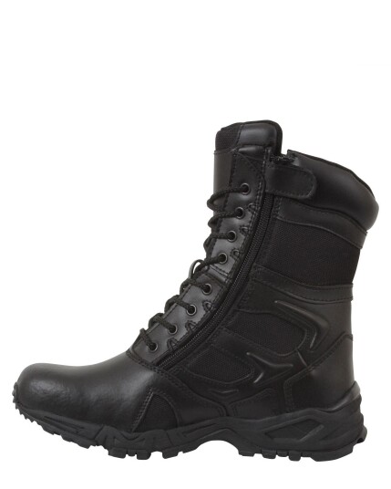 Rothco Forced Entry Deployment Boots med glidelås på siden Svart Svart Rothco Forced Entry Deployment Boots med glidelås på siden Svart Svart