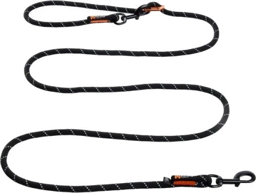 Non-Stop Dogwear Rock Justerbart 2,5 m Hundebånd Svart med Refleks