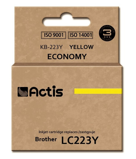 Actis Cartridge Kb-223Y Replacement Brother Lc223y Standard 10 Ml - Kompatibel - Tintenpatrone Standard Utskriftsproduksjon Fargestoffbasert Blekk 10 Ml 1 Stykker Enkeltpakke