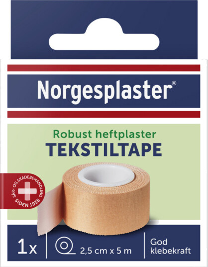 Norgesplaster Robust heftplaster 2,5 cm x 5 m Norgesplaster Robust heftplaster 2,5 cm x 5 m