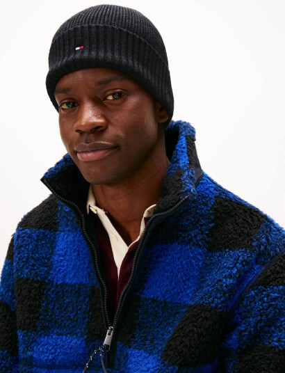 Tommy Hilfiger Th Flag Pima Cotton Beanie - Grey - ONE SIZE