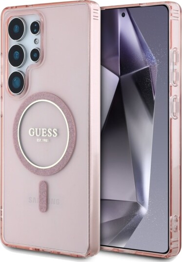 Guess Mobildeksel til Samsung Galaxy S25 Ultra MagSafe Kompatibel Rosa