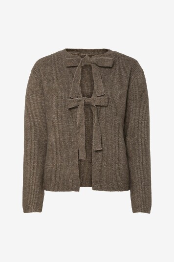 pieces - Kardigan pcSilly LS Reversible Tie Knit - Grå