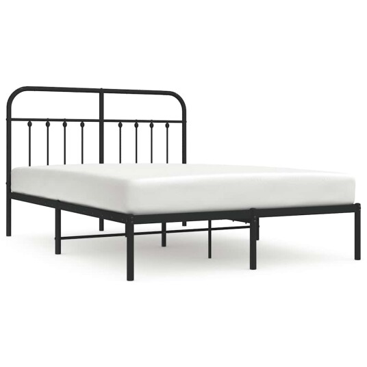 vidaXL Sengeramme i metall med sengegavl svart 150x200 cm 8720845881238