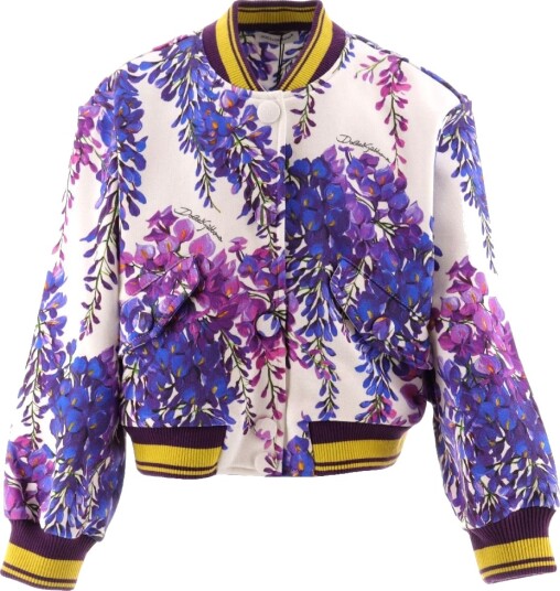 Dolce & Gabbana Cardigan Renessanse Hvit/Lilla m. Blomster Dolce & Gabbana 5 år 110 Cardigan Blå Rosa