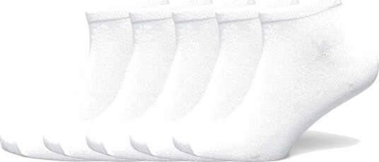 NORVIG 5 Pack Ladies Footie   White   36/40