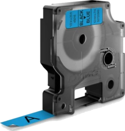 TB 45016 D1 Tape Sort på Blå 12mm (7m) erstatter Dymo S0720560