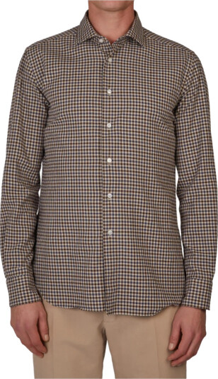 Incotex Herre Skjorter Brun 2XL,